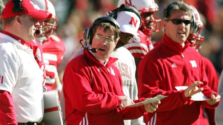 Nebraska head coach Bill Callahan calls a play against Auburn during the 2007 Cotton Bowl in Dallas. 