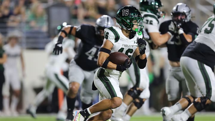 Prosper battles Denton Guyer in a Texas high school football showdown. 