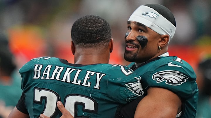 Both Saquon Barkley and Jalen Hurts are both featured on the cover  of the SI Super Bowl commemorative issue.