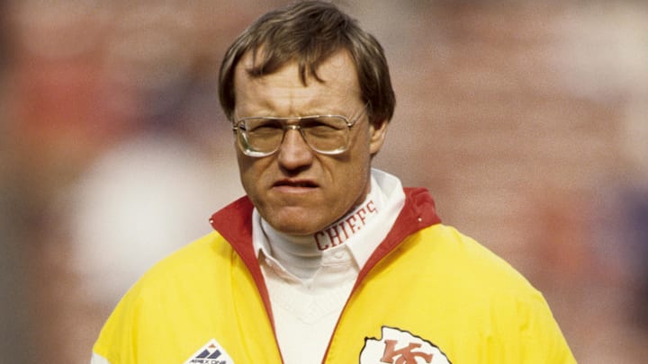 Dec 14, 1991; San Francisco, CA, USA; Kansas City Chiefs head coach Marty Schottenheimer prior to the game against the San Francisco 49ers at Candlestick Park. FILE PHOTO; Mandatory Credit: Imagn Images