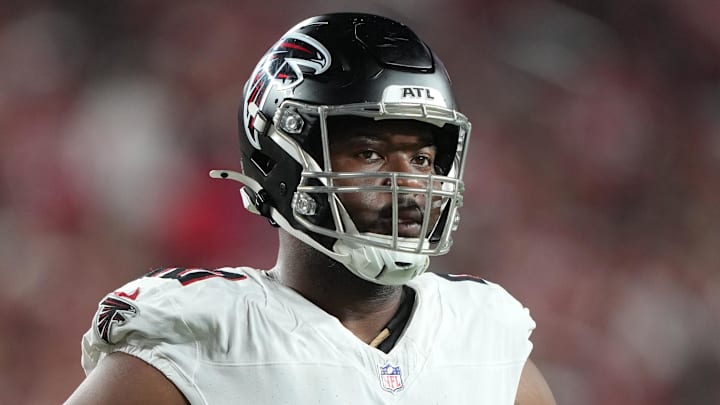 Atlanta Falcons defensive tackle David Onyemata (90) during the third quarter against the San Francisco 49ers at Levi's Stadium.
