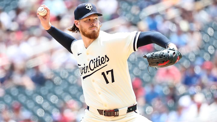 Minnesota Twins starting pitcher Bailey Ober delivers a pitch against the Kansas City Royals during the first inning at Target Field in Minneapolis on May 25, 2025. Minnesota Twins starting pitcher Bailey Ober delivers a pitch against the Kansas City Royals during the first inning at Target Field in Minneapolis on May 25, 2025.
