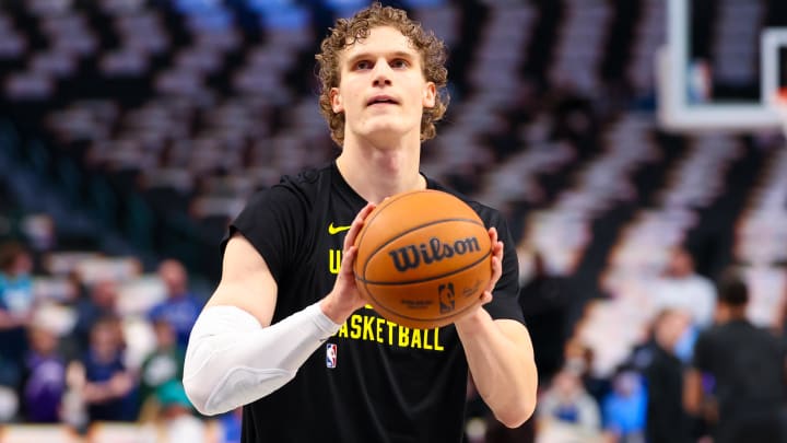 Mar 21, 2024; Dallas, Texas, USA;  Utah Jazz forward Lauri Markkanen (23) warms up before the game against the Dallas Mavericks at American Airlines Center.