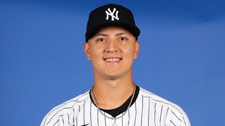 Tampa, FL, USA; New York Yankees player Rafael Flores poses for a portrait during Photo Day at George M. Steinbrenner Field.