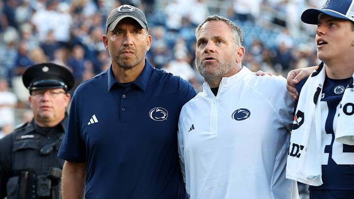 Sep 5, 2026; University Park, Pennsylvania, USA; Penn State Nittany Lions athletic director Pat Kraft (right) stands with head coach Matt Campbell (left) following the game against the Marshall Thundering Herd at West Shore Home Field at Beaver Stadium. Mandatory Credit: Matthew O'Haren-Imagn Images Sep 5, 2026; University Park, Pennsylvania, USA; Penn State Nittany Lions athletic director Pat Kraft (right) stands with head coach Matt Campbell (left) following the game against the Marshall Thundering Herd at West Shore Home Field at Beaver Stadium. Mandatory Credit: Matthew O'Haren-Imagn Images