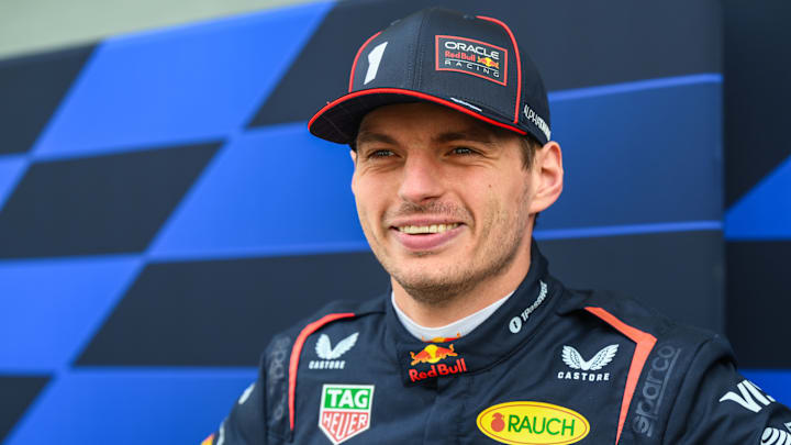 Max Verstappen of the Netherlands and Oracle Red Bull Racing looks on in the Paddock during the Oracle Red Bull Racing Filming Day at Bahrain International Circuit on February 25, 2025 in Bahrain, Bahrain.