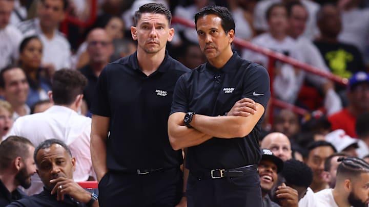 Chris Quinn (left), Erik Spoelstra; Miami Heat