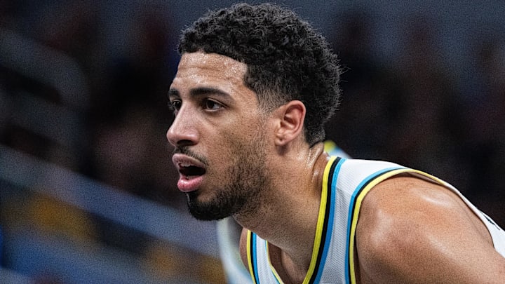 Indiana Pacers guard Tyrese Haliburton (0) during Game 4 of the second round for the 2025 NBA Playoffs against the Cleveland Cavaliers at Gainbridge Fieldhouse. Indiana Pacers guard Tyrese Haliburton (0) during Game 4 of the second round for the 2025 NBA Playoffs against the Cleveland Cavaliers at Gainbridge Fieldhouse.