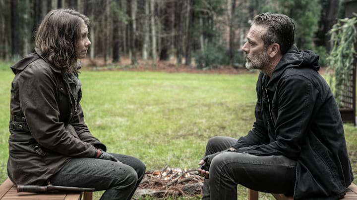 Lauren Cohan as Maggie Rhee, Jeffrey Dean Morgan as Negan - The Walking Dead _ Season 11, Episode 24 - Photo Credit: Jace Downs/AMC