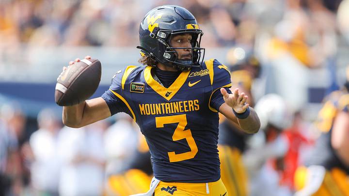 Sep 12, 2026; Morgantown, West Virginia, USA; West Virginia Mountaineers quarterback Michael Hawkins Jr. (3) throws a pass during the first quarter against the UT Martin Skyhawks at Milan Puskar Stadium. Mandatory Credit: Ben Queen-Imagn Images Sep 12, 2026; Morgantown, West Virginia, USA; West Virginia Mountaineers quarterback Michael Hawkins Jr. (3) throws a pass during the first quarter against the UT Martin Skyhawks at Milan Puskar Stadium. Mandatory Credit: Ben Queen-Imagn Images