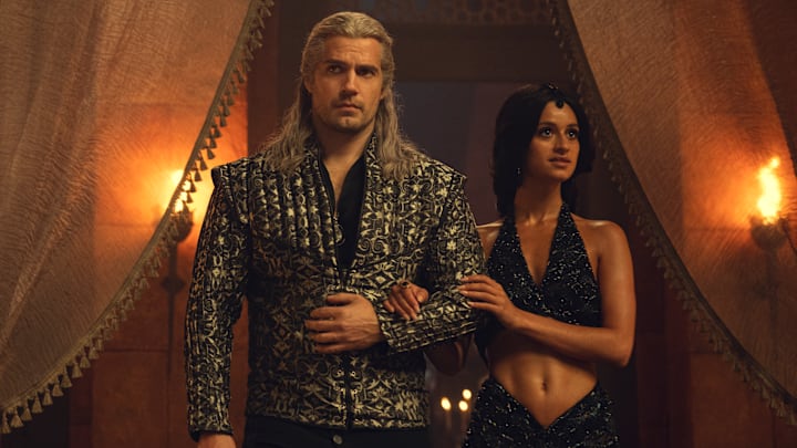 Henry Cavill as Geralt and Anya Chalotra as Yennefer in The Witcher season 3