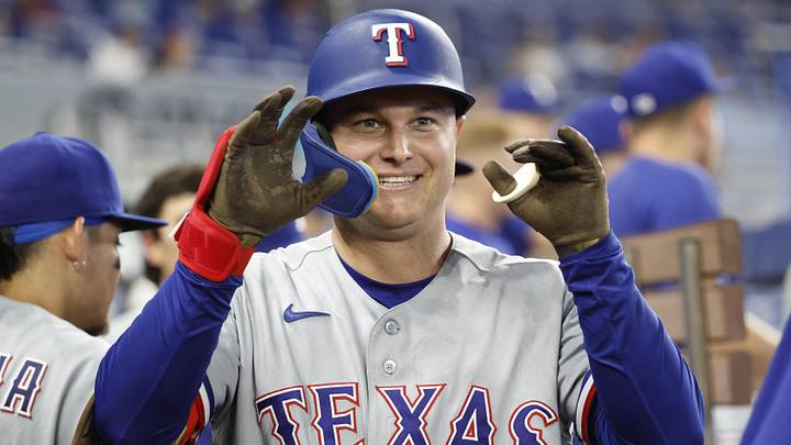 Texas Rangers designated hitter Joc Pederson.