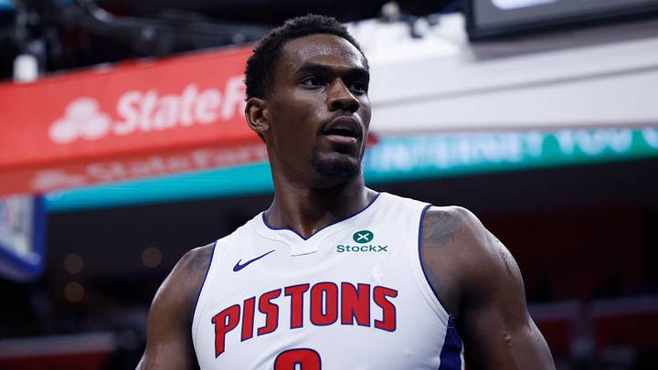 Apr 22, 2026; Detroit, Michigan, USA; Detroit Pistons center Jalen Duren (0) reacts during the second half against the Orlando Magic during game two of the first round of the 2026 NBA Playoffs at Little Caesars Arena. Mandatory Credit: Rick Osentoski-Imagn Images