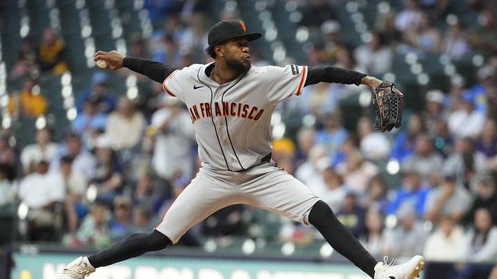 Jun 1, 2026; Milwaukee, Wisconsin, USA; San Francisco Giants pitcher Wilkin Ramos (71) delivers a pitch against the Milwaukee Brewers in the fifth inning at American Family Field. Mandatory Credit: Michael McLoone-Imagn Images