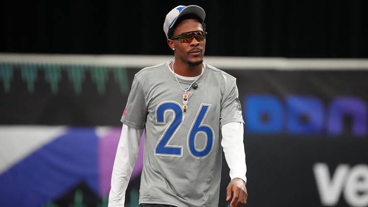 Chicago Bears cornerback Nahshon Wright (26) during NFC practice at the Flag Fieldhouse, Moscone Center South Building. Chicago Bears cornerback Nahshon Wright (26) during NFC practice at the Flag Fieldhouse, Moscone Center South Building.