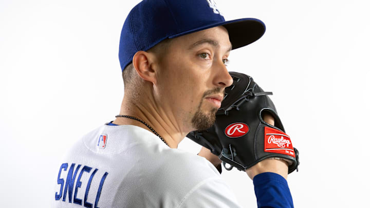 Feb 19, 2026; Glendale, AZ, USA; Los Angeles Dodgers pitcher Blake Snell poses for a portrait during photo day at Camelback Ranch. Mandatory Credit: Mark J. Rebilas-Imagn Images Feb 19, 2026; Glendale, AZ, USA; Los Angeles Dodgers pitcher Blake Snell poses for a portrait during photo day at Camelback Ranch. Mandatory Credit: Mark J. Rebilas-Imagn Images