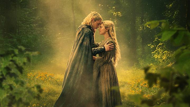 The Lord of the Rings: The Rings of Power Season 3 Key Art - Lovers/Celeborn and Galadriel
