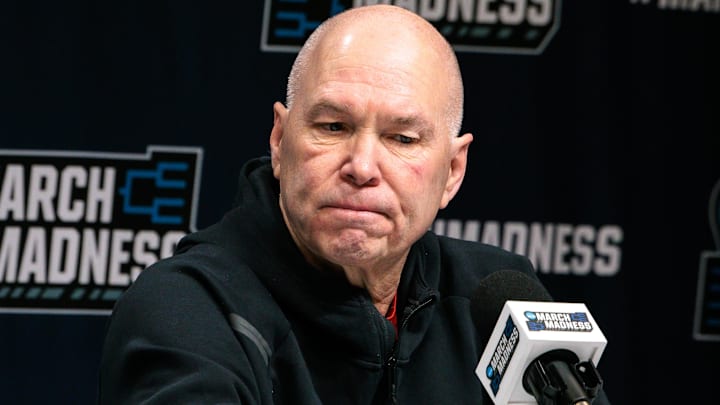 Mar 18, 2026; Oklahoma City, OK, USA; Saint Mary's Gaels head coach Randy Bennett gives an interview prior to a practice session ahead of the first round of the men's 2026 NCAA Tournament at Paycom Center. Mandatory Credit: William Purnell-Imagn Images Mar 18, 2026; Oklahoma City, OK, USA; Saint Mary's Gaels head coach Randy Bennett gives an interview prior to a practice session ahead of the first round of the men's 2026 NCAA Tournament at Paycom Center. Mandatory Credit: William Purnell-Imagn Images