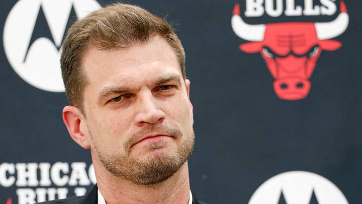 Jun 17, 2026; Chicago, Il, USA; New Chicago Bulls head coach Tiago Splitter looks on during a press conference at Advocate Center. Mandatory Credit: Kamil Krzaczynski-Imagn Images Jun 17, 2026; Chicago, Il, USA; New Chicago Bulls head coach Tiago Splitter looks on during a press conference at Advocate Center. Mandatory Credit: Kamil Krzaczynski-Imagn Images