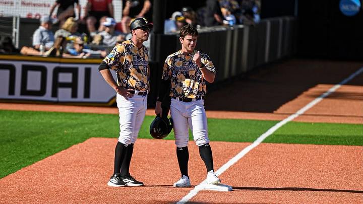 Travis Creel talks things over with Joey Urban on third base during Southern Miss' 2026 Parrothead Game. Travis Creel talks things over with Joey Urban on third base during Southern Miss' 2026 Parrothead Game.