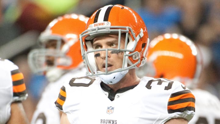 Aug 9, 2014; Detroit, MI, USA; Cleveland Browns defensive back Jim Leonhard (30) during the second quarter against the Detroit Lions at Ford Field. Mandatory Credit: Tim Fuller-Imagn Images Aug 9, 2014; Detroit, MI, USA; Cleveland Browns defensive back Jim Leonhard (30) during the second quarter against the Detroit Lions at Ford Field. Mandatory Credit: Tim Fuller-Imagn Images