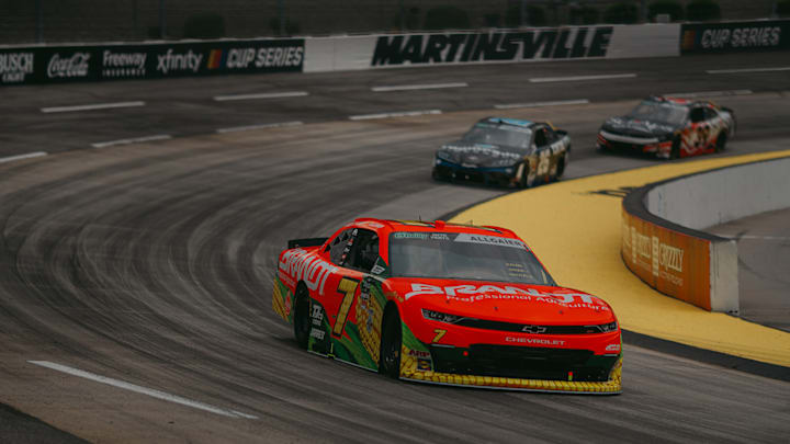 Justin Allgaier took the win in Saturday's NASCAR O'Reilly Auto Parts Series NFPA 250 at Martinsville Speedway. Justin Allgaier took the win in Saturday's NASCAR O'Reilly Auto Parts Series NFPA 250 at Martinsville Speedway.