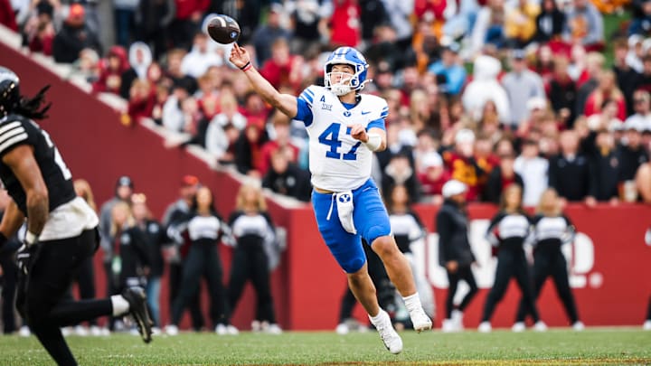 BYU quarterback Bear Bachmeier against Iowa State BYU quarterback Bear Bachmeier against Iowa State