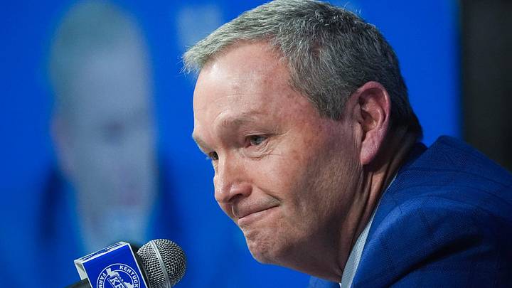 Outgoing Kentucky Athletic Director Mitch Barnhart was honored at his retirement ceremony at the Historic Memorial Coliseum in Lexington, Kentucky. Barnhart became UK's AD in 2002. March 6, 2026. Outgoing Kentucky Athletic Director Mitch Barnhart was honored at his retirement ceremony at the Historic Memorial Coliseum in Lexington, Kentucky. Barnhart became UK's AD in 2002. March 6, 2026.
