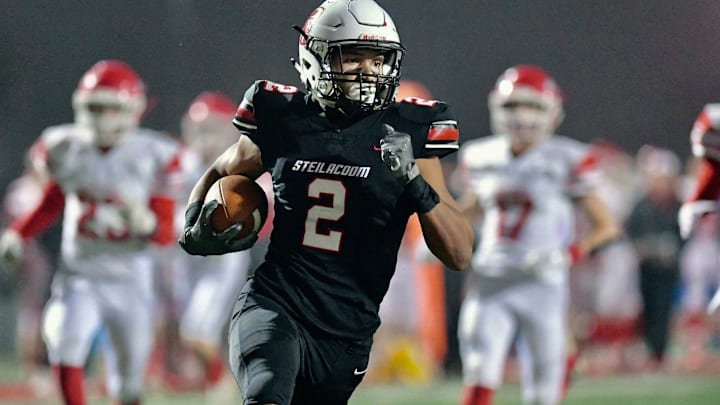 Steilacoom wide receiver Emeka Egbuka caught 199 passes for nearly 4,000 yards and 61 touchdowns in his career.