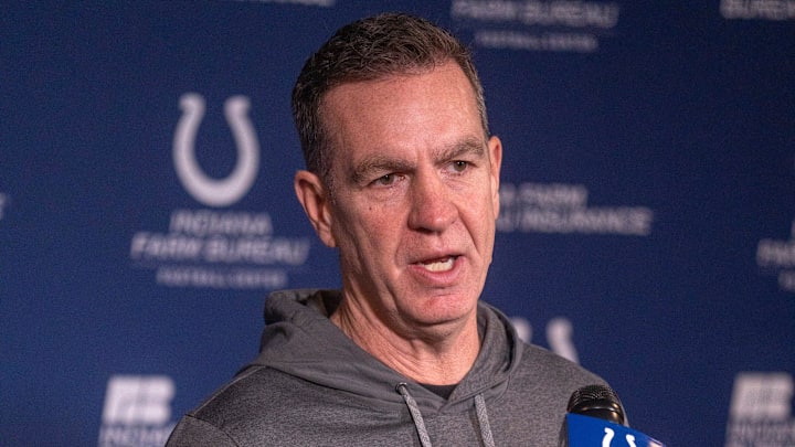 New Indianapolis Colts Defensive Coordinator Lou Anarumo speaks during a press conference Thursday, Jan. 23, 2025 at the Colts practice facility, the Indiana Farm Bureau Football Center. New Indianapolis Colts Defensive Coordinator Lou Anarumo speaks during a press conference Thursday, Jan. 23, 2025 at the Colts practice facility, the Indiana Farm Bureau Football Center.