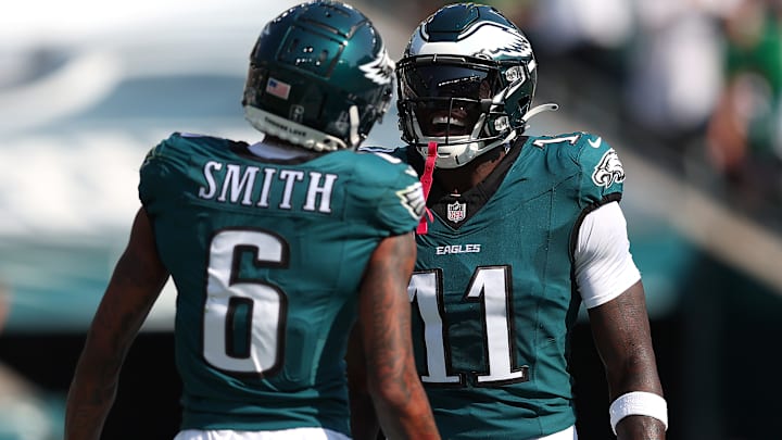 DeVonta Smith (L), A.J. Brown (R) - Philadelphia Eagles