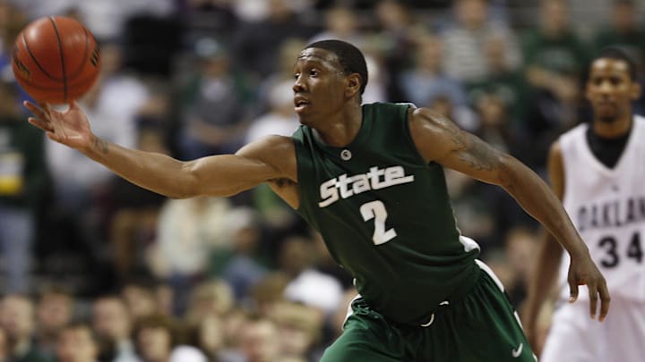 Dec 27, 2008; Auburn Hills, MI, USA; Michigan State Spartans forward Raymar Morgan (2) tips a pass and breaks up the play in the second half against the Oakland Grizzlies at the Palace in Auburn Hills. Michigan State defeated Oakland 82-66. Mandatory Credit: Leon Halip-Imagn Images Dec 27, 2008; Auburn Hills, MI, USA; Michigan State Spartans forward Raymar Morgan (2) tips a pass and breaks up the play in the second half against the Oakland Grizzlies at the Palace in Auburn Hills. Michigan State defeated Oakland 82-66. Mandatory Credit: Leon Halip-Imagn Images