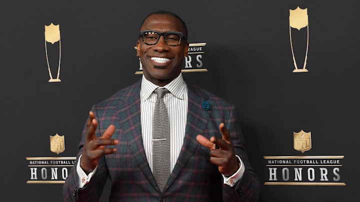 Feb 2, 2019; Atlanta, GA, USA; Shannon Sharpe during red carpet arrivals for the NFL Honors show at the Fox Theatre. Mandatory Credit: Dale Zanine-Imagn Images