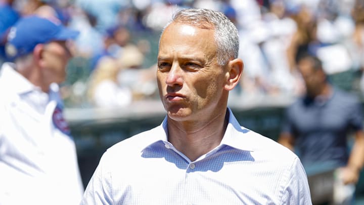 Jul 18, 2025; Chicago, Illinois, USA; Chicago Cubs President of Baseball Operations Jed Hoyer walks on the sidelines before a baseball game between the Chicago Cubs and Boston Red Sox at Wrigley Field. Jul 18, 2025; Chicago, Illinois, USA; Chicago Cubs President of Baseball Operations Jed Hoyer walks on the sidelines before a baseball game between the Chicago Cubs and Boston Red Sox at Wrigley Field.