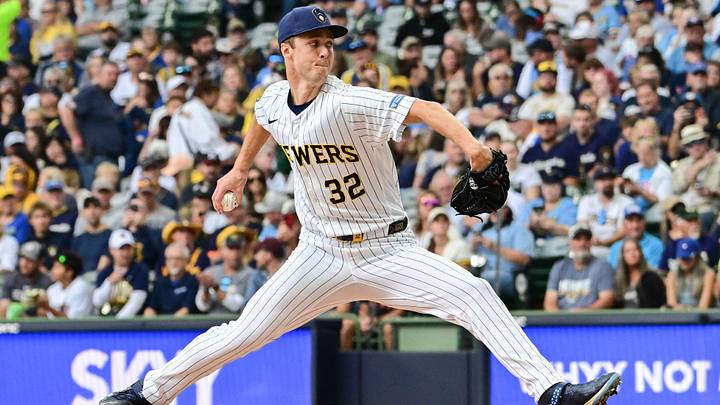 Sep 27, 2026; Milwaukee, Wisconsin, USA; Milwaukee Brewers starting pitcher Jacob Misiorowski (32) throws a pitch in the first inning against the St. Louis Cardinals at American Family Field. Mandatory Credit: Benny Sieu-Imagn Images Sep 27, 2026; Milwaukee, Wisconsin, USA; Milwaukee Brewers starting pitcher Jacob Misiorowski (32) throws a pitch in the first inning against the St. Louis Cardinals at American Family Field. Mandatory Credit: Benny Sieu-Imagn Images