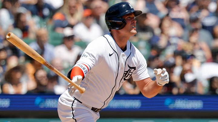 Detroit Tigers right fielder Kerry Carpenter (30) hits a grand slam at Comerica Park. Credit: Rick Osentoski-Imagn Images Detroit Tigers right fielder Kerry Carpenter (30) hits a grand slam at Comerica Park. Credit: Rick Osentoski-Imagn Images