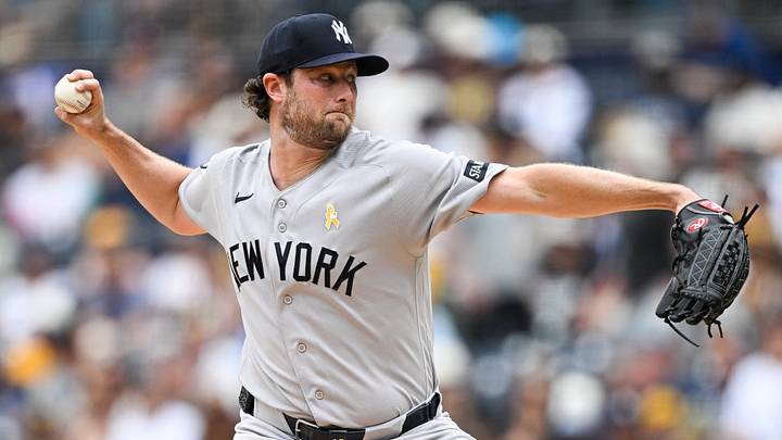 Sep 6, 2026; San Diego, California, USA; New York Yankees pitcher Gerrit Cole (45) pitches against the San Diego Padres during the first inning at Petco Park. Mandatory Credit: Denis Poroy-Imagn Images Sep 6, 2026; San Diego, California, USA; New York Yankees pitcher Gerrit Cole (45) pitches against the San Diego Padres during the first inning at Petco Park. Mandatory Credit: Denis Poroy-Imagn Images