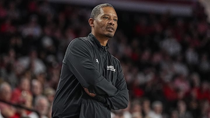 Feb 28, 2026; Athens, Georgia, USA; South Carolina Gamecocks head coach Lamont Paris reacts on the sideline during the game against the Georgia Bulldogs during the second half at Stegeman Coliseum. Mandatory Credit: Dale Zanine-Imagn Images