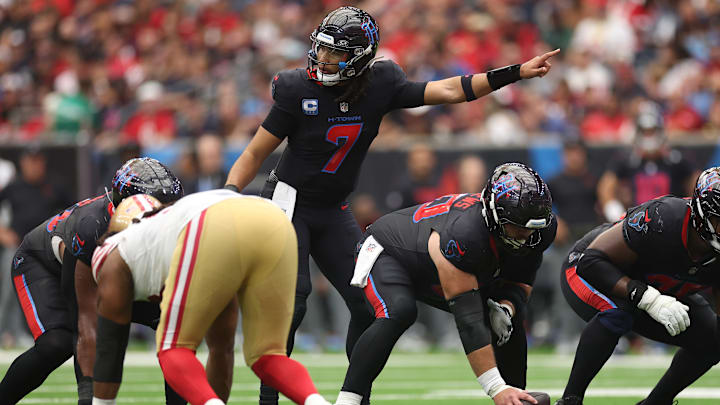 The Houston Texans offensive line had their best game of the season on Sunday afternoon against the San Francisco 49ers The Houston Texans offensive line had their best game of the season on Sunday afternoon against the San Francisco 49ers
