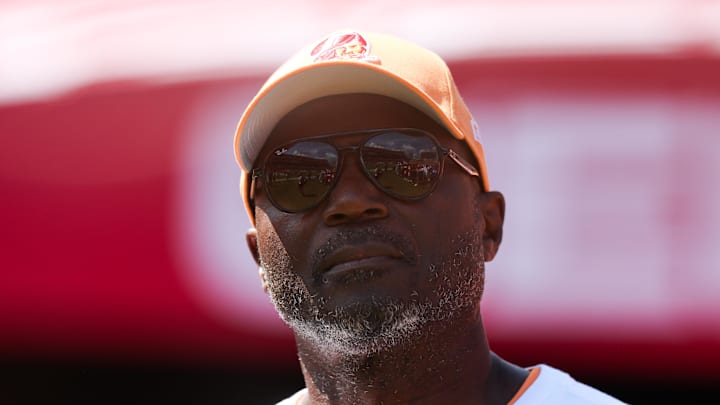 Tampa Bay Buccaneers head coach Todd Bowles looks on before a game against the New York Jets Tampa Bay Buccaneers head coach Todd Bowles looks on before a game against the New York Jets