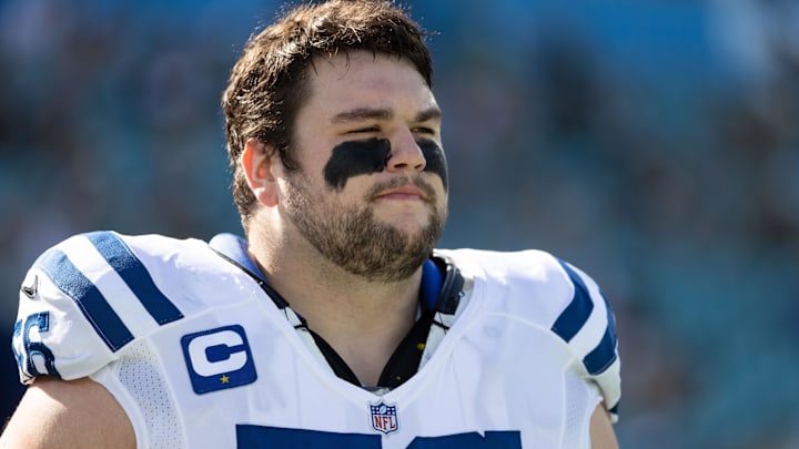 Jan 9, 2022; Jacksonville, Florida, USA; Indianapolis Colts guard Quenton Nelson (56) warms up before the game against the Jacksonville Jaguars at TIAA Bank Field. Mandatory Credit: Matt Pendleton-Imagn Images Jan 9, 2022; Jacksonville, Florida, USA; Indianapolis Colts guard Quenton Nelson (56) warms up before the game against the Jacksonville Jaguars at TIAA Bank Field. Mandatory Credit: Matt Pendleton-Imagn Images