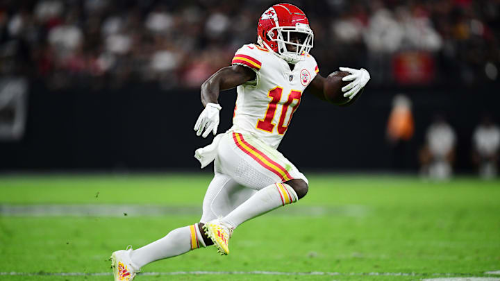 Kansas City Chiefs wide receiver Tyreek Hill is a prime candidate to exceed his projected reception prop on Thursday vs. the L.A. Chargers.