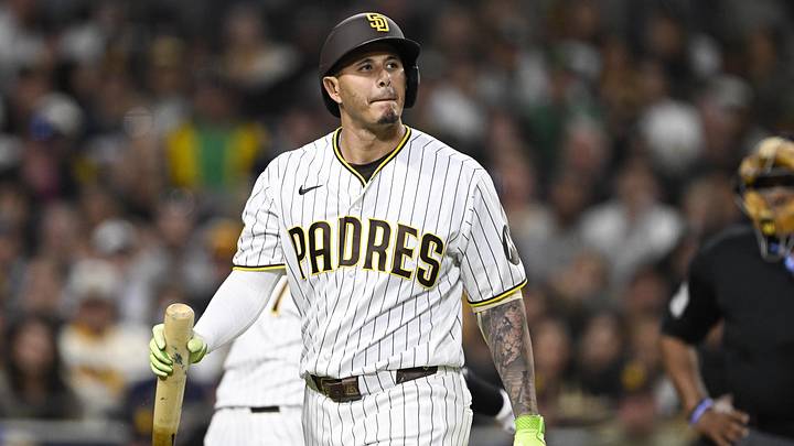 May 23, 2026; San Diego, California, USA; San Diego Padres third baseman Manny Machado (13) walks back to the dugout after striking out during the fifth inning against the Athletics at Petco Park. Mandatory Credit: Denis Poroy-Imagn Images May 23, 2026; San Diego, California, USA; San Diego Padres third baseman Manny Machado (13) walks back to the dugout after striking out during the fifth inning against the Athletics at Petco Park. Mandatory Credit: Denis Poroy-Imagn Images