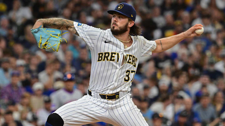 Milwaukee Brewers pitcher DL Hall. Milwaukee Brewers pitcher DL Hall.