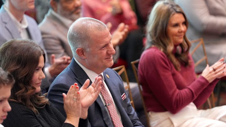 Oklahoma Director of Athletics Roger Denny during his introduction ceremony. Oklahoma Director of Athletics Roger Denny during his introduction ceremony.