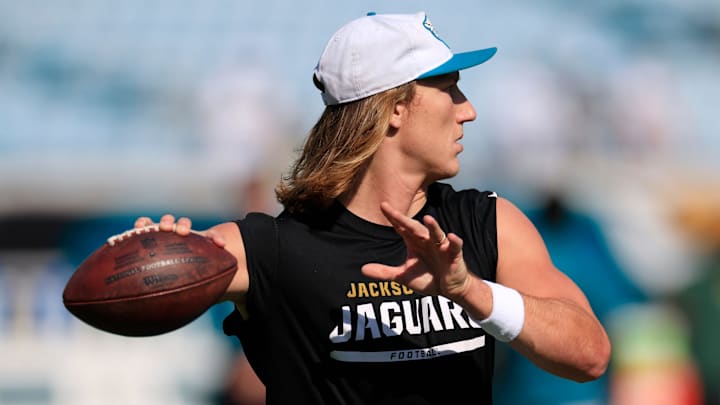 Jacksonville Jaguars quarterback Trevor Lawrence (16) throws the ball before an NFL football matchup Sunday, Oct. 27, 2024 at EverBank Stadium in Jacksonville, Fla. [Corey Perrine/Florida Times-Union]