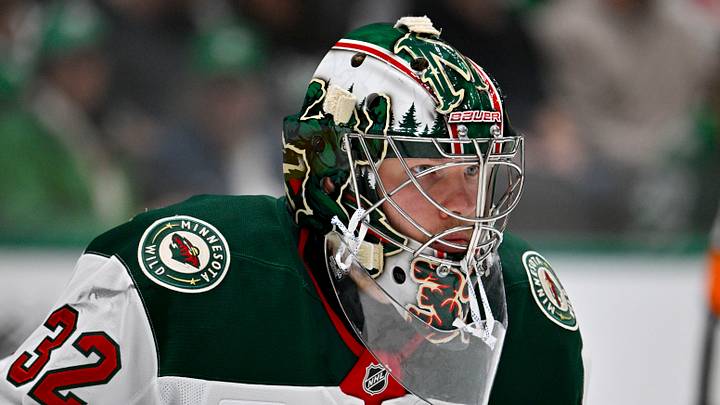 Apr 9, 2026; Dallas, Texas, USA; Minnesota Wild goaltender Filip Gustavsson (32) faces the Dallas Stars attack during the game between the Stars and the Wild at American Airlines Center. Mandatory Credit: Jerome Miron-Imagn Images Apr 9, 2026; Dallas, Texas, USA; Minnesota Wild goaltender Filip Gustavsson (32) faces the Dallas Stars attack during the game between the Stars and the Wild at American Airlines Center. Mandatory Credit: Jerome Miron-Imagn Images