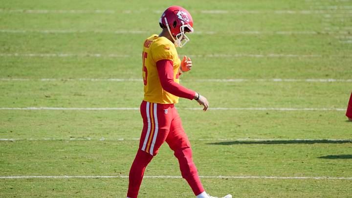 Aug 3, 2026; Kansas City, MO, USA; Kansas City Chiefs quarterback Patrick Mahomes (15) on field during training camp at Missouri Western University. Mandatory Credit: Denny Medley-Imagn Images Aug 3, 2026; Kansas City, MO, USA; Kansas City Chiefs quarterback Patrick Mahomes (15) on field during training camp at Missouri Western University. Mandatory Credit: Denny Medley-Imagn Images