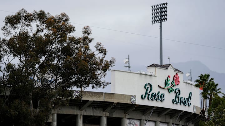 Rain is in the forecast for the 2026 Rose Bowl. Rain is in the forecast for the 2026 Rose Bowl.