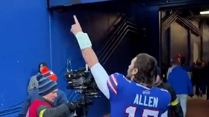 Josh Allen and the Bills will host the Ravens next Sunday night in the divisional round.